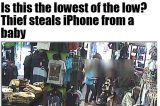 Câmeras flagram ladrão roubando iPhone de bebê no Reino Unido