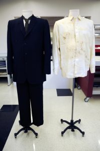 Handout picture of the suit worn by Governor John Connally, November 22, 1963 in Dallas