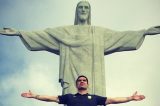 Jogadores do León comemoram vitória sobre o Flamengo no Cristo Redentor