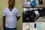 Acusado de assalto ao banco em Canudos é preso em Juazeiro com arma, droga e dinheiro