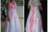 Noiva é atacada por ex-namorada do marido com balde de tinta na porta da igreja: “Casei mesmo assim”