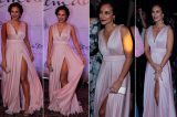 Vestido de Paolla Oliveira descostura e atriz passa por saia justa