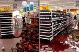 Mulher quebra tudo em supermercado e culpa a presidente Dilma