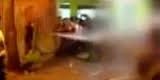 Irritada com barulho em bar, idosa lança jato d’água em estudantes; assista
