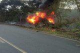 Motorista de caminhão-tanque morre carbonizado em acidente