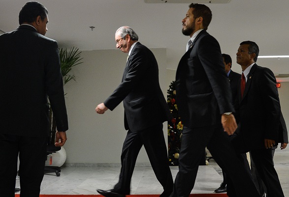 Brasília - Presidente da Câmara dos Deputados, Eduardo Cunha chega para encontro com o presidente do STF, Ricardo Lewandowski, para discutir impeachment (Antonio Cruz/Agência Brasil)