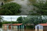 Riacho do Boqueirão, em Juazeiro, transborda