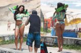 Aline Riscado exibe bumbum perfeito em ensaio fotográfico na praia