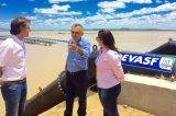 Odacy visita obra de retirada de flutuantes e comemora não ter sido necessário utilizar o sistema