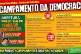 Coordenador estadual do MST e presidente da CUT-PE abrem Acampamento Popular pela Democracia em Petrolina