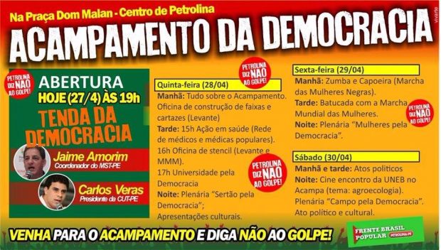 ARTE BANNER ACAMPAMENTO POPULAR DEMOCRACIA