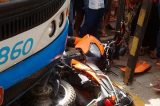 Acidente entre moto e ônibus coletivo em Juazeiro