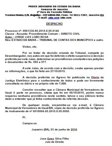 documento do juiz