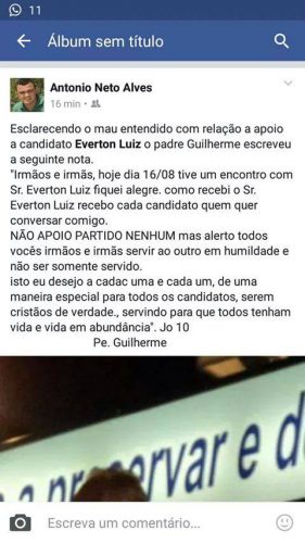 carta do padre no face