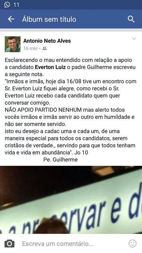 carta do padre no face
