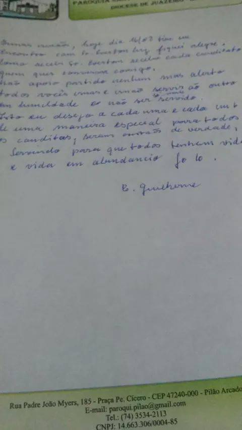 carta do padre