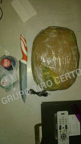 faca e maconha na prisao