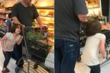 Pai arrasta filha pelos cabelos em supermercado e imagem causa revolta