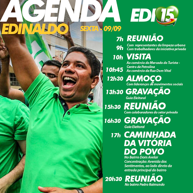 agenda de edinaldo sexta