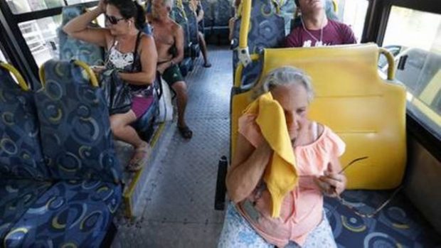 calor no onibus