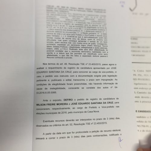 wilson cota deferimento