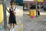 Mãe acorrenta filha ao poste e ainda acha que está certa. Veja!