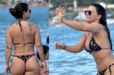 Viviane Araújo mostra ótima forma em dia de praia