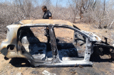 Rocam encontra veículo incinerado em Santa Maria da Boa Vista