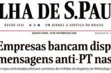 TSE nega pedido de Bolsonaro para censurar matéria da Folha sobre disparo de WhatsApp