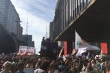 Manifestantes contrários a Bolsonaro fazem ato na Paulista