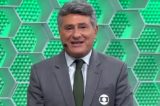 Cléber Machado é flagrado cantando Fábio Jr. em transmissão de jogo na Globo