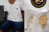 Sujeito é preso no bairro Novo Encontro com drogas