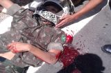 Soldado do Exército de Petrolina sofre acidente de moto na Avenida 7 de Setembro e tem perna decepada