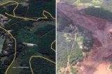 Veja o antes e depois da região onde se rompeu a barragem em Brumadinho