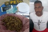 Elemento é preso pelo PETO 76 no bairro Lomanto Júnior por tráfico e roubo de motocicleta