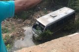 Motorista perde direção e cai em ribanceira