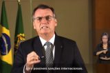 Bolsonaro teme sanções internacionais por incêndio na Amazônia; assista