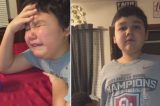 Menino chora de emoção ao receber última dose de quimioterapia; veja vídeo Menino chora de emoção ao receber última dose de quimioterapia; veja vídeo