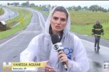 Repórter da Globo se assusta com raio ao vivo e deixa enquadramento aos berros