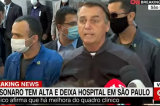 Sem máscara, Bolsonaro deixa hospital e repete discurso da suposta facada: “só Deus me tira daquela cadeira”