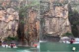 Turistas tentaram alertar sobre rocha antes do desabamento