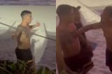VÍDEO: Expulso por agressão, ex da mãe de Neymar se envolve em confusão na praia