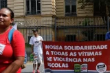 Em ato contra a violência, professores criticam condições de trabalho Em ato contra a violência, professores criticam condições de trabalho