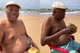 VÍDEO: Aposentado, Milton Nascimento aproveita praia na Bahia