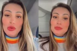 Avião com Andressa Urach e filho é atingido por raio