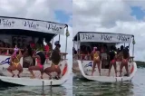 Vídeo: praia paradisíaca é palco para festa com ‘lancha-paredão’
