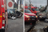 Motorista de carro fica preso às ferragens após colisão com ônibus em Olinda