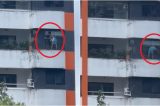 Que perigo! Mulher é flagrada limpando janela de apartamento em bairro nobre de Salvador