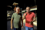 Prefeito Marcos Lobo e o vice, Moises Ribeiro, acompanham início das obras de pavimentação asfáltica interligando Serra da Canabrava ao povoado de Caldeirão da Serra