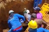 Operários ficam soterrados após desabamento de canteiro de obras